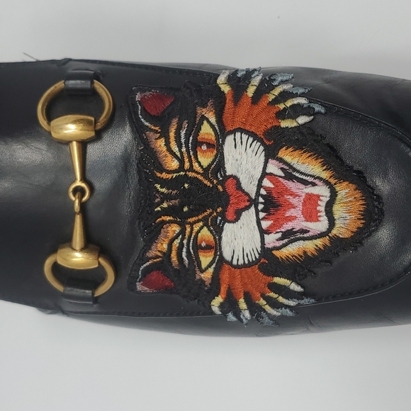 $995 Gucci Unisex Tiger Horsebit Princetown Mule Slipper Loafer Flat - Picture 10 of 12